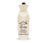 Sudaporn Housewarming Wine Bag Gifts for Women Men Housewarming Gift Homeowners Daughter Couple New Home Wine Gift Bag Closing Champagne Bag Gifts for Home Buyers