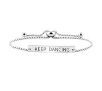 Sudaporn Inspirational Keep Dancing Bracelet Adjustable Dancing Bracelet for Ballet Dancer Encouragement Movational Gifts Positive Ballerina Dance Recital Gift Dance Team Graduation Uplifting Gifts