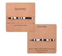 Sudaporn Morse Code Bracelets Set Journey Keep Going Bracelet Vacation Gift for Women Men Traveller Encouragement Inspirnatinal Friendship Gift for Her Him Friends Moriss Code Matching Bracelets 2pcs