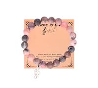 Sudaporn Music Note Stone Bracelet Gifts for Musicians Birthday Christmas Natural Stone Bracelets Music Lover Teacher Thank You Appreciation Gifts Pianist Guitarist Singer Inspirational Bracelet Gift