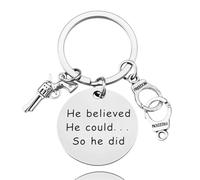 Sudaporn Policeman Keychain Encouragement Motivational Gift for Police Officer Cop Police Academy Graduation Gifts for Friends Classmate Officers Pistol Keyring Backpack Handcuffs Key Organizer