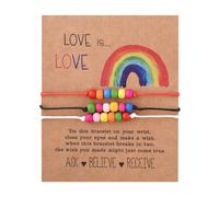 Sudaporn Rainbow LGBT Pride Bracelet Set for Women Men Gay LGBTQ Pride Gift Friendship String Beaded Bracelet for Gay Lesbian LGBTQ I Love You Gift Gay Bracelet lGBT Accessories Ally Bracelets 3Pcs
