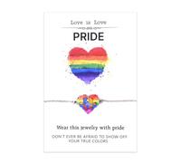 Sudaporn Rainbow LGBTQ Bracelet Pride Month Gifts for Lesbian Gay Bisexual Transgender LGBT Gift for Girlfriend Wife Friends Long Distance Gifts Rainbow Heart Pride Bracelet LGBTQ Accessories Stuffer