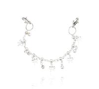 Sudaporn Rhinestone Bow Shoe Charms Silver Y2K Shoe Chain Charm Accessories for Sneakers Boots Tennis Footwear Shoelaces Decorations Cute Grunge Socks Bag Charm for Women Girls 2 Pcs