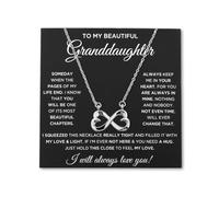 Sudaporn To My Beautiful Granddaughter Necklace from Grandfather Grandmother, Inspirational Infinity Heart Necklace with Card I Love You Granddaughter Gifts for Christmas Birthday