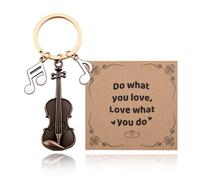 Sudaporn Violin Cello Keychain Gifts for Violin Players Lover Encouragement Inspirational Gifts Instrument Keyring for Bag Handbag Decor Acessories Music Musicial Gift Idea