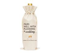 Sudaporn Wine Bag Engagement Gifts for Couples Wedding Champagne Bag Gifts for Newlyweds Pairs Well with Planning a Wedding Marriage Honeymoon Gifts for Bride Bridegroom Drawstring Red Wine Bags