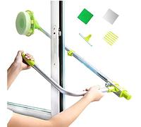SudaTeko Window Cleaning Tool U Shaped Window Cleaner for External Window Washer with Telescopic Pole, Angle Adjustable Sponge Head and Squeegees