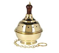 Sudbury Brass Round Single Chain Hanging Censer 8 Inch