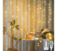 suddus Curtain Lights for Bedroom, 150 Led Hanging String Light Outdoor, Fairy Curtain Lights Indoor for Christmas, Dorm, Wall, Backdrop, Window, Wedding, Party, Birthday Decor, Warm White
