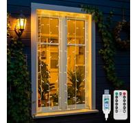 suddus Curtain Lights for Bedroom, 90 Led Hanging String Light Outdoor, Fairy Curtain Lights Indoor for Christmas, Dorm, Wall, Backdrop, Window, Wedding, Party, Birthday Decor, Warm White
