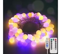 suddus Pastel Christmas Lights, 100 LED Colorful Globe Twinkle Lights Plug in, String Lights with Remote and Timer for Kids’Room, Party, Bedroom, Outdoor, Tree, Decor
