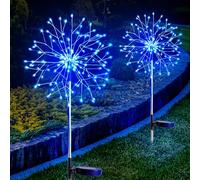 suddus Solar Garden Lights Outdoor Waterproof Decorative, 2Pack 150LED Firework Lights, Solar Fairy Lights for Yard, Garden, Party, Patio, Pathway, Flowerbed - Blue