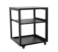 SUDEG 12U Mobile Open Frame Server Rack, Network Rack with Wheels,Mobile Server Rack for 19inch Computer/AV/Data/IT/Media Equipment