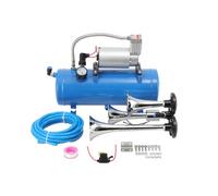SUDEG 12V 150dB Car Air Horns, Super Loud 3 Trumpet Air Horn Kit with 6L Tank 150PSI Air Compressor,Truck Train Air Horn for Truck, Car and Motocycle