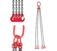 SUDEG 4 Legs Chain Sling with Sling Hook G80, 8MM×1.5M Alloy Steel Lifting Chain Slings with Shortners Crane, G80 Engine Chain Hoist Lifts 11000 lbs/5 Ton Lifting Sling Chains for Engine Hoist