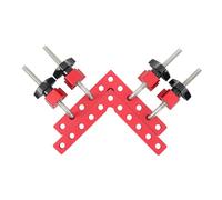SUDEG 90 Degree Positioning Squares Right Angle Clamp, Aluminum Alloy Corner Clamps 4.72 x 4.72in, 2 Set Professional Woodworking Tools for Picture Frames Cabinet Drawers, Red