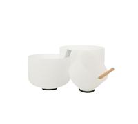 SUDEG Crystal Singing Bowl, 3pcs Sacral G/F/C Chakra 8/10/12 Inch Crystal Bowl with Mallet & Bag,Crystal Quartz Bowls for Sound Healing & Yoga Meditation