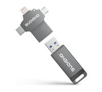 SUDEHO MFi Certified USB Stick 256GB for iPhone, 4-in-1 Flash Drive with USB 3.0 High-Speed, Multi-Device Memory Stick for iPhone/iPad/Android/PC/Mac, Easily Back Up Photos, Videos & Music, Black