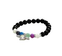 Sudemota Bracelet 2023 New Beaded Bracelet Luminous Black Volcanic Stone and Colorful Cracked Natural Stone Pendant Jewelry Mom Bracelet Mom Gift Men's Watch Cases