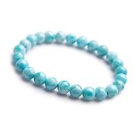 Sudemota Bracelet 7mm Natural Blue Larimar Gemstone Bracelet for Women Men Crystal Round Beads Stretch Fashion AAAAA
