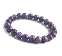 Sudemota Bracelet 8mm Genuine Purple Natural Charoite Gemstone Crystal Stretch Round Beads Bracelet (Color : Purple)