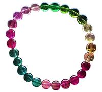 Sudemota Bracelet 8mm Natural Tourmaline Gemstone Clear Crystal Round Bead Woman Stretch Bracelet AAAAA Certificate (Color : As Shown)