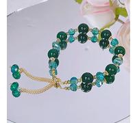 Sudemota Bracelet Feng Shui Crystal Bracelet Green Agate Adjustable Bracelet Chakra Quartz Bracelet Multi-Gem Diamond-Cut Glaze Beads Bracelet Lucky Charms Ornaments Women Men Girls Gifts