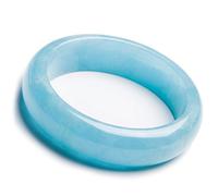 Sudemota Bracelet Genuine Natural Blue Aquamarine Gemstone Round Crystal Bangle Bracelet Inner Diameter 55mm (Color : Blue)