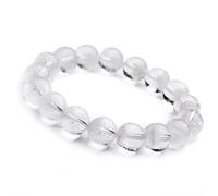 Sudemota Bracelet Genuine Natural White Phantom Quartz Bracelet Woman Men 13mm Big Crystal Round Bead Bracelet AAA (Color : Purple)