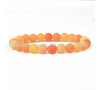 Sudemota Bracelet Natural 8mm Multicolor Matte Dream Fire Veins Agate Gems Bead Bracelet 7.5" - (Color : Orange)