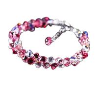 Sudemota Bracelet Natural Crystal Feng Shui Bracelet Austrian Glaze Lucky Charm Colorful Bracelet Sterling Silver Vacation Jewelry Amulet Attract Wealth Money Prosperity Luck,B (Color : B)