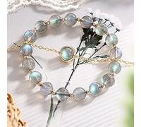 Sudemota Bracelet Natural Feng Shui Crystal Bracelet 7A Lucky Charm Balance Bracelet 14K Gold Moonstone Vacation Jewelry Amulet Attract Money Prosperity Luck,Set (Color : Set)