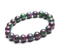 Sudemota Bracelet Precious Natural Genuine Ruby Zoisite Gemstone Round Crystal Bead Stretch Bracelet (Color : Colorful)