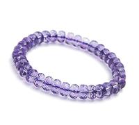 Sudemota Bracelet Purple Genuine Natural Amethyst Gemstone Healing Crystal Abacus Bead Bracelet 8mm (Color : Purple)