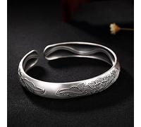 Sudemota Bracelet S999 Pure Silver Open Silver Ladies Bracelet Silver Bangle Jewelry for Women Birthday Gift