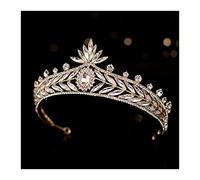 Sudemota Bridal Crown Crystal Leaves Bridal Tiaras Crown Rhinestone Pageant Diadem Bride Headband Wedding Hair Accessories