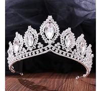 Sudemota Bridal Crown Queen Crown for Women, Baroque Crystal Royal Wedding Crowns Bridal Headpiece Rhinestone Pageant Diadem Queen Crown Princess Tiaras Wedding Hair Jewelry (Color : Silver)