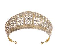 Sudemota Bridal Crown Queen Crown for Women, Baroque Rhinestone Crystal Queen Big Crown Bridal Wedding Tiara Women Beauty Pageant Diadem Bridal Hair Accessories (Color : White)