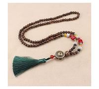Sudemota Necklaces Elephant Ethnic Necklace Pendant Wood Beaded Bohemian Tassel Necklace Long Sweater Chain Jewelry for Women Accessories (Size : Style2)