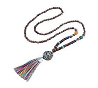 Sudemota Necklaces Hand Made Tassel Nepal Beads Pendants Necklace Wooden Beaded Long Chain Jewelry Women Gifts (Size : Style1)