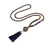 Sudemota Necklaces Hand Made Tassel Nepal Beads Pendants Necklace Wooden Beaded Long Chain Jewelry Women Gifts (Size : Style18)