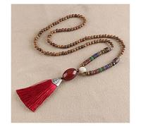 Sudemota Necklaces Hand Made Tassel Nepal Beads Pendants Necklace Wooden Beaded Long Chain Jewelry Women Gifts (Size : Style16)