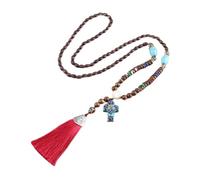 Sudemota Necklaces Hand Made Tassel Nepal Beads Pendants Necklace Wooden Beaded Long Chain Jewelry Women Gifts (Size : Style10)