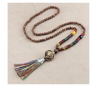 Sudemota Necklaces Hand Made Tassel Nepal Beads Pendants Necklace Wooden Beaded Long Chain Jewelry Women Gifts (Size : Style8)