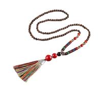Sudemota Necklaces Hand Made Tassel Nepal Beads Pendants Necklace Wooden Beaded Long Chain Jewelry Women Gifts (Size : Style19)