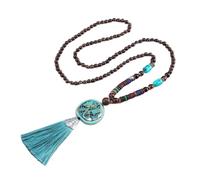 Sudemota Necklaces Hand Made Tassel Nepal Beads Pendants Necklace Wooden Beaded Long Chain Jewelry Women Gifts (Size : Style7)