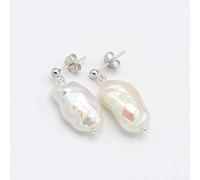 Sudemota Women Dangle Earring Earrings Hoops Studs 12-18Mm White Pearl Drop Earrings 925 Silver Sterling Classic Fine Jewelry (Color : B)
