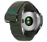 SUDENN Elastic Loop Band compatible with Garmin Watch 18mm 20mm 22mm 26mm Woven Nylon Stretchy G Hook and Loop Strap for Sport Fitness (Width 20mm / Length L, Army Green)