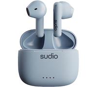 Sudio A1 Blue Bluetooth Earphones, Touch Control with Compact Wireless Charging Cradle, IPX4 Protected, Noise-Permeable Headphones with Built-in Microphone, Premium Crystal Sound